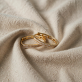 Stylish Round Zirconia Earrings with Gold Base and Clear Stones