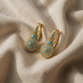 Stylish Turquoise Mandala Drop Earrings