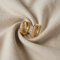 Ulla – Gold-Coloured Hoops with White Stone Setting