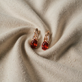Veressa Ruby Red Earrings | Gold Tone