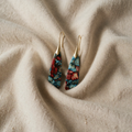 Vintage style silver and gold colourful stud earrings