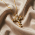 Timeless silver cross pendant necklace with zircon