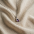 Amethyst Infinity Pavé Necklace | White Gold