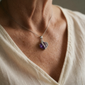 Amethyst Heart Necklace | White Gold