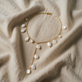 Pearl Cascade Y-shaped Necklace with Lustrous White Pearls