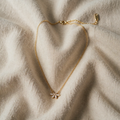 Karoliina – Gold-Coloured Necklace with Two Crystal Drops