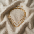 Three-Strand Gold-Coloured Necklace with Link Chain