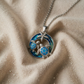 Necklace with Turtle, Circle and Opal