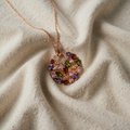 Necklace with Multi-Coloured Gemstone Amulet