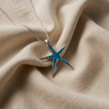 Necklace with Blue Opal Starfish Pendant