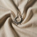 Necklace with Sunflower Pendant in White Gold
