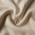 Necklace with Geometric Circle Pendant in White Gold