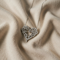 Necklace with white gold pendant and cubic zirconia