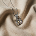 Necklace with white gold pendant and zircon