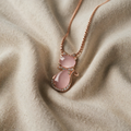 Necklace with Pink Stone and Zircon.