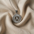Necklace with Initial "Z" in White Gold and Zircon