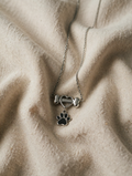 Beautiful Stainless Steel Necklace with Paw Prints
