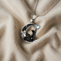 Cat Moon Crystal Necklace