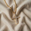 Classic Diamond Cross Pendant Necklace
