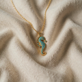 Necklace with Turquoise Seahorse Motif