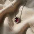 Moissanite and Ruby Necklace