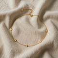 Necklace with Five Gold-Tone Clover Pendants
