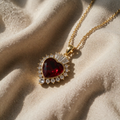 Necklace with Ruby and Moissanite