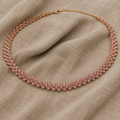 Necklace with rose quartz | Gold