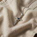 Sapphire Cross Pendant