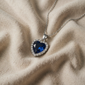 Sapphire Heart Pendant Necklace