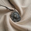 Mysterious Owl Pendant on a Moon Mushroom Necklace