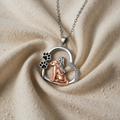 Heart-Shaped Dog and Girl Necklace
