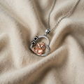 Heart-Shaped Dog Necklace with Silver Pendant