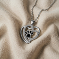 Sweet Paw Print Necklace with Collarbones
