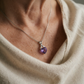 Purple Heart Necklace | White Gold