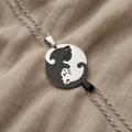 Yin Yang Cat Necklace in Stainless Steel
