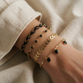 Timeless bracelet set with black zircon