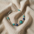 Antique Silver Turquoise Bracelet
