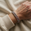 Arctic Pink Cuban Bracelet | White Gold