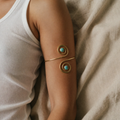Bohemian Silver Crescent Bangle