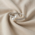 Duo Pearl Pavé Slim Bracelet Micro Pavé
