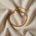 Gold-Coloured Bracelet with Twisted Rope Motif