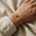 Two-Stone Gold-Plated Open Bracelet
