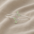 High-Quality Silver Bracelet with Opal Leaf