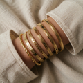 Gold Open Bracelet Set