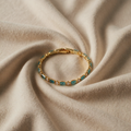 Gold Brass Turquoise Stone Bracelet