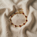 Gold Ruby Heart Bracelet