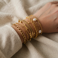 Bracelet set with gold necklaces