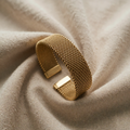 Adjustable Fabric Bracelet with Gold Coating