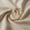 Gold-Coloured Bracelet with Ball Links